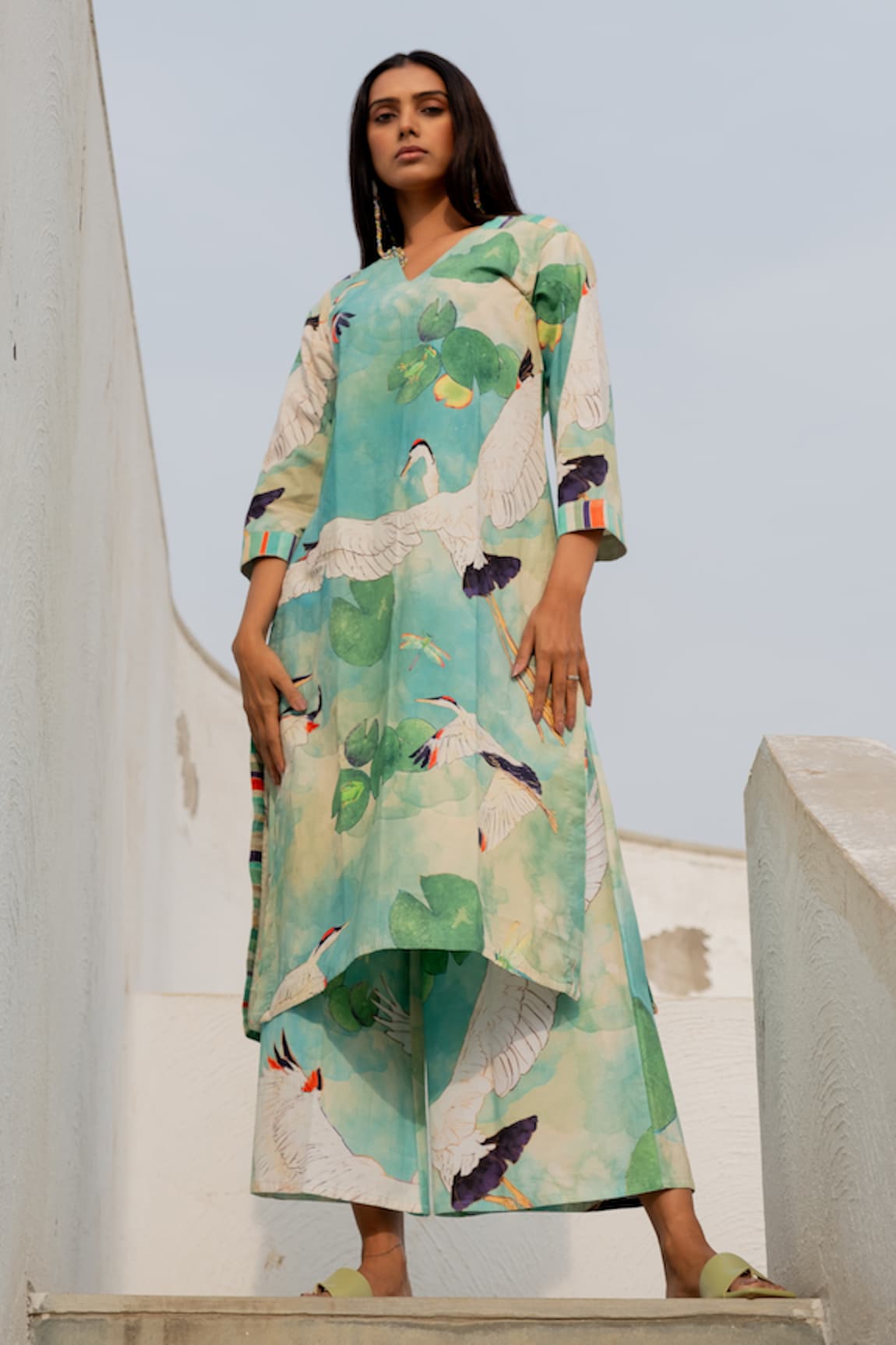 Silai Studio Crane Print Kurta