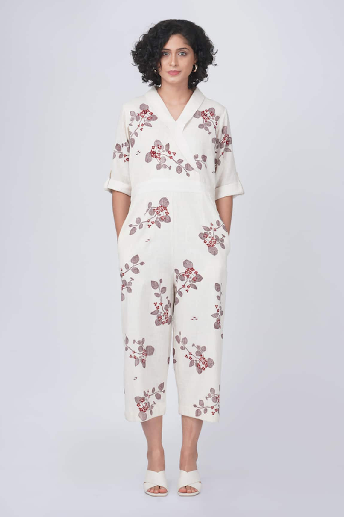 Arcvsh by Pallavi Singh Sakura Block Print Jumpsuit