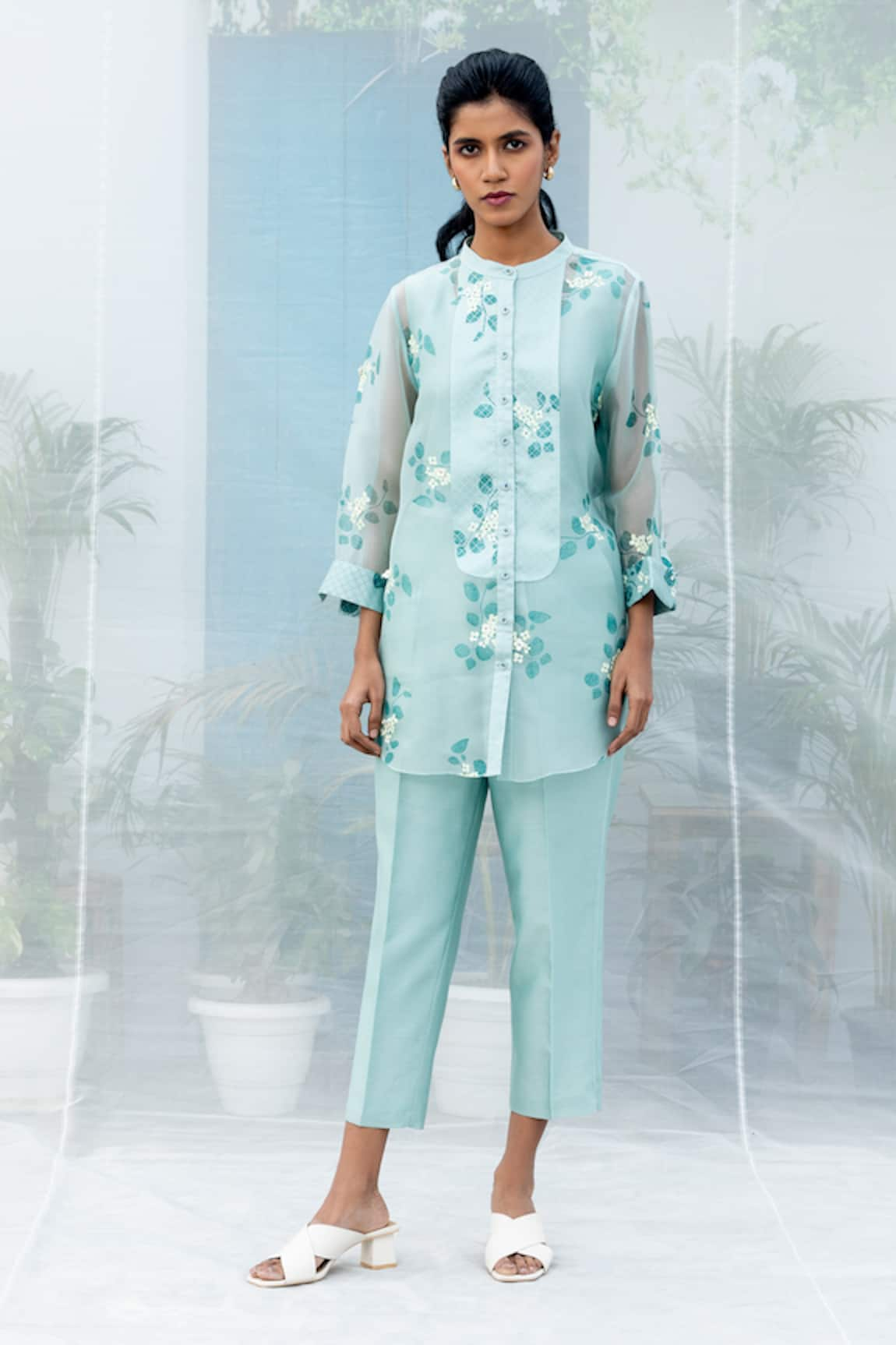 Arcvsh by Pallavi Singh Sakura Floral Print Shirt & Pant Set