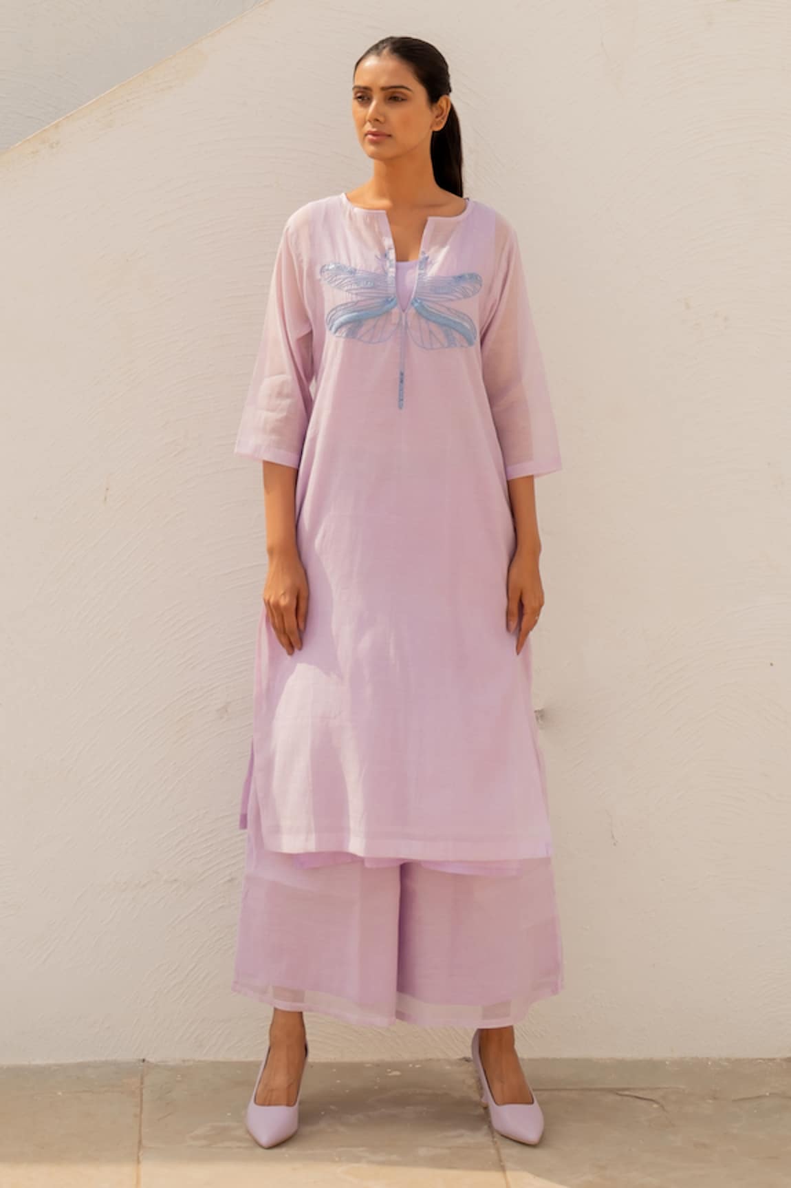 Silai Studio Chanderi Threadwork Kurta With Pant