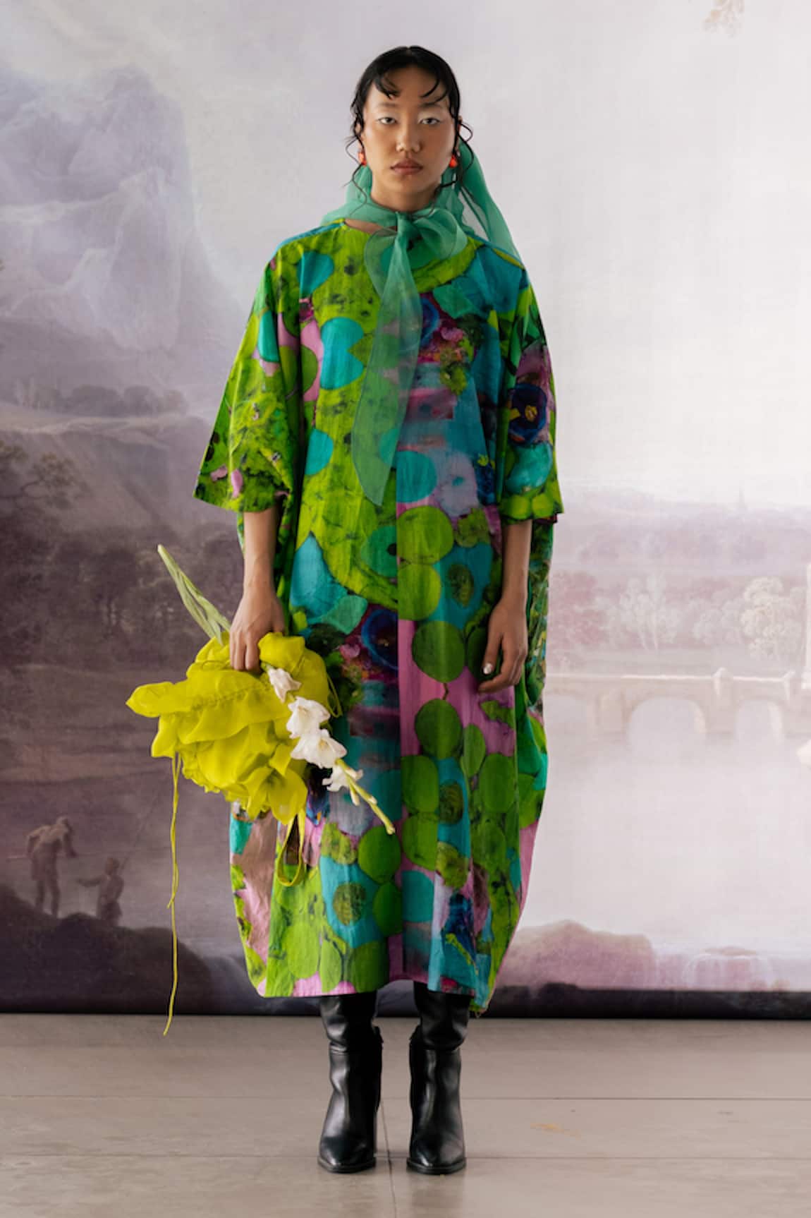 Yavi Carmine AI Art Printed Dress