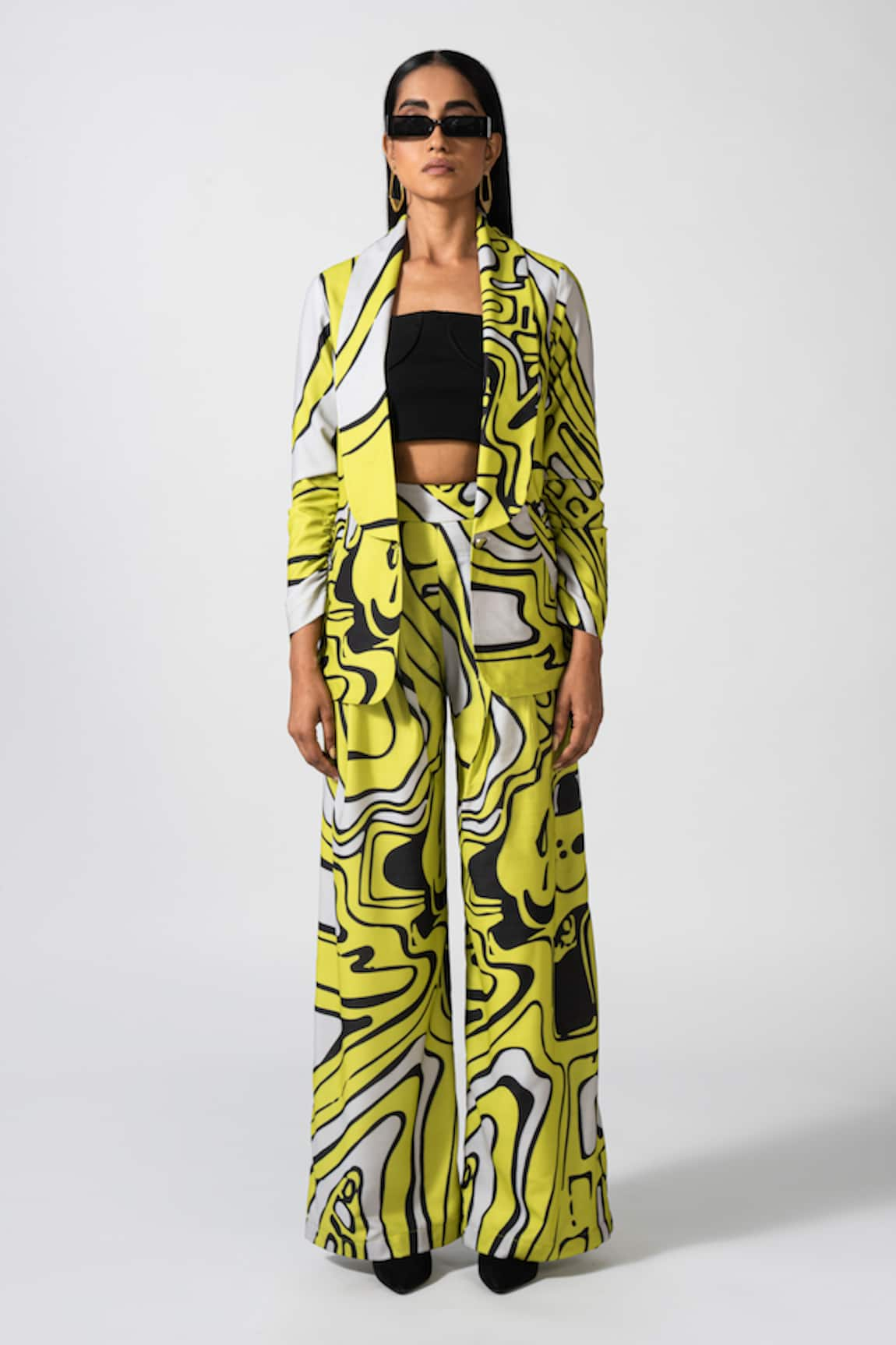 Pocketful Of Cherrie Allegro Espression Wide-leg Printed Neon Pant