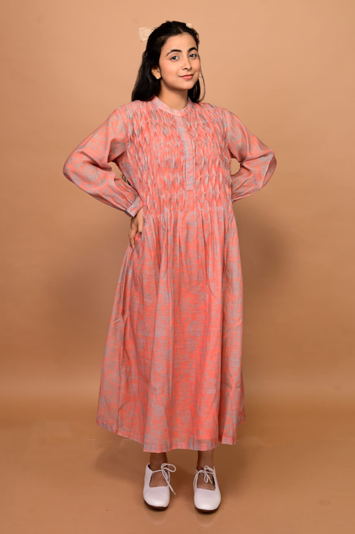 KKANYAAH Rose Print Smocked Dress