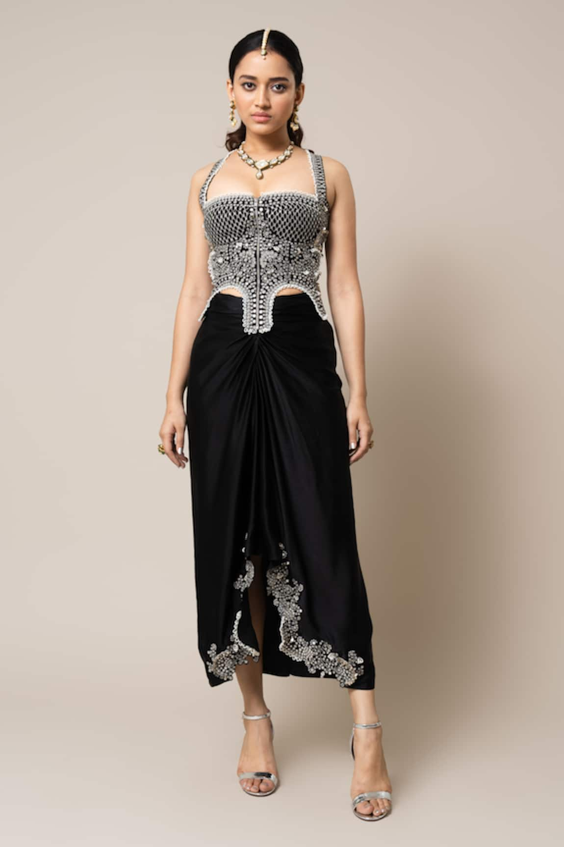 Nupur Kanoi Hand Embroidered Corset & Pick Up Skirt Set