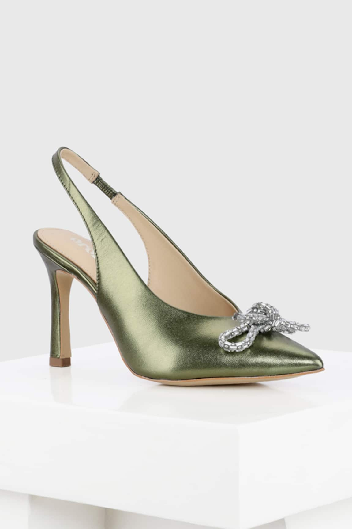 OROH Jade Embellished Bow Pump Heels