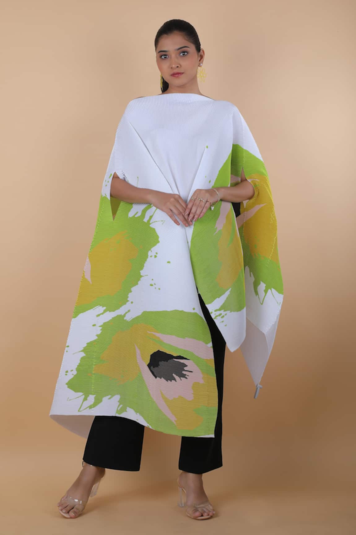 Payal Khandwala Abstract Pattern Poncho Tunic With Pant