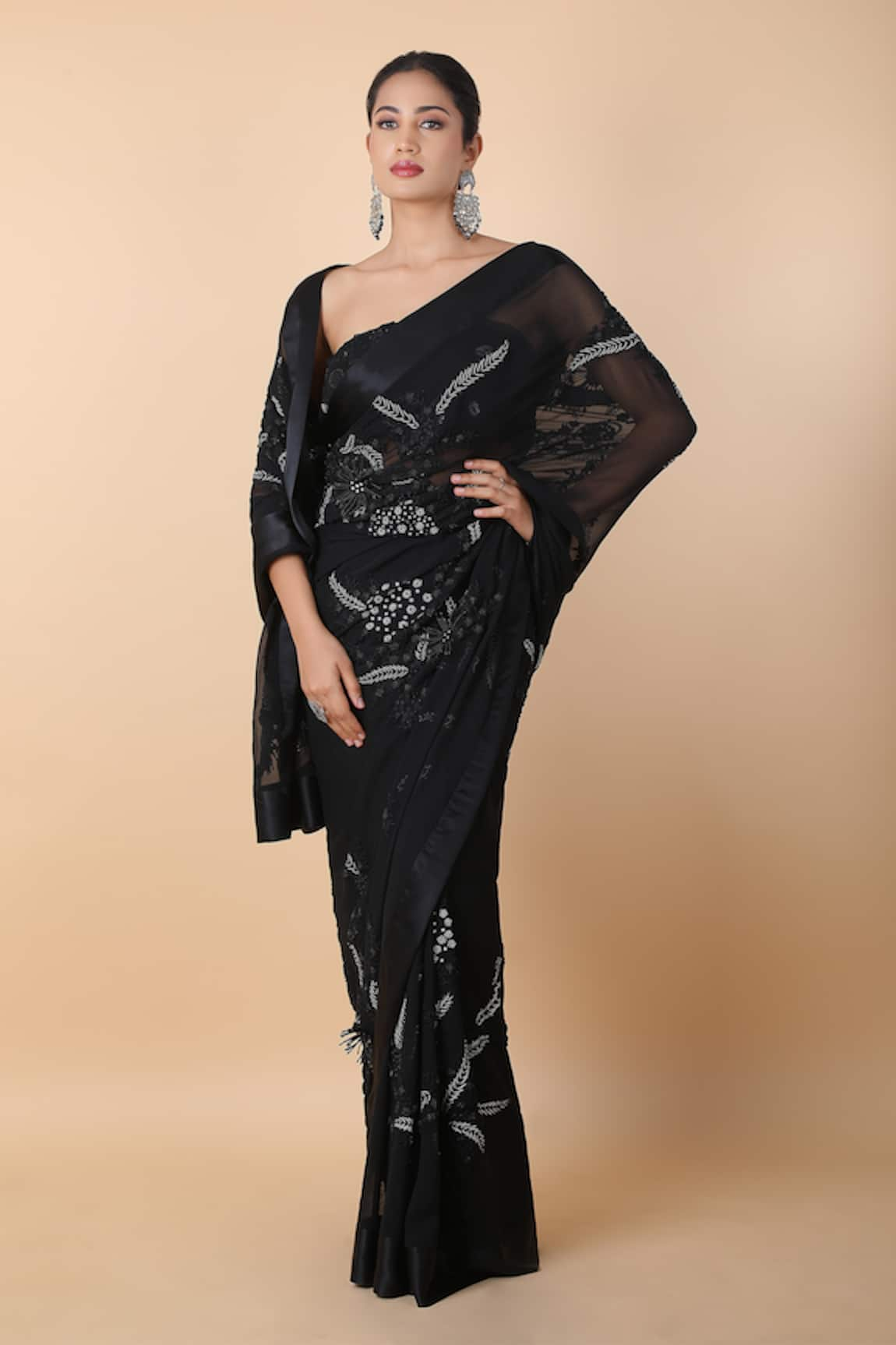 Anamika Khanna Floral Embroidered Saree