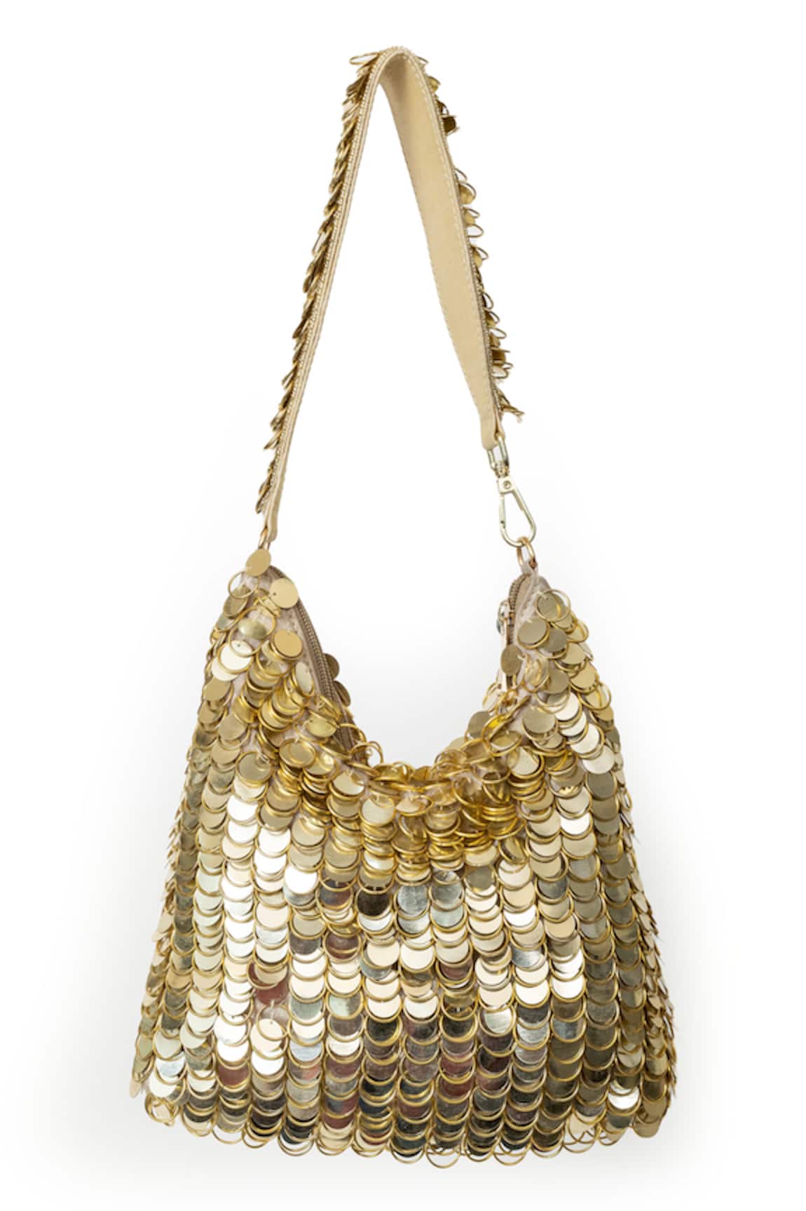 SG Collection by Sonia Gulrajani Kendall Sequin & Ring Chain Embellished Velvet Bag