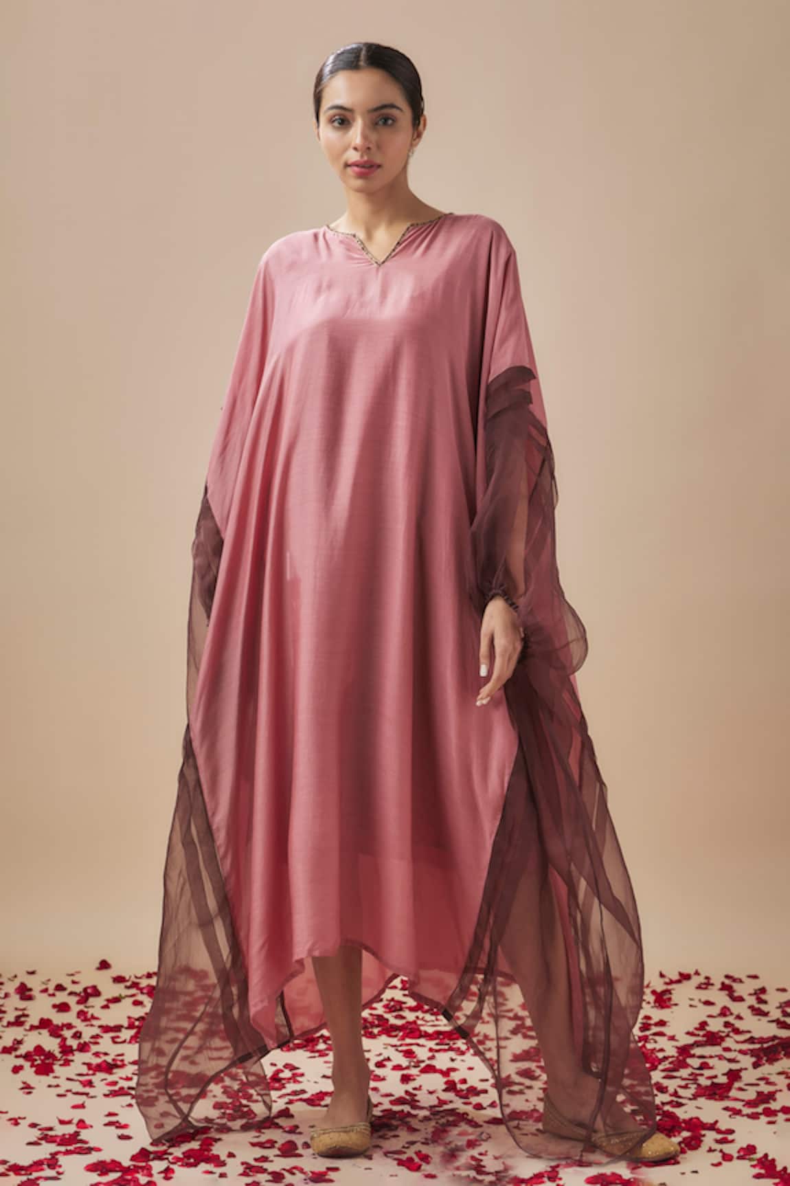 Cupid Cotton Organza Panelled Kaftan