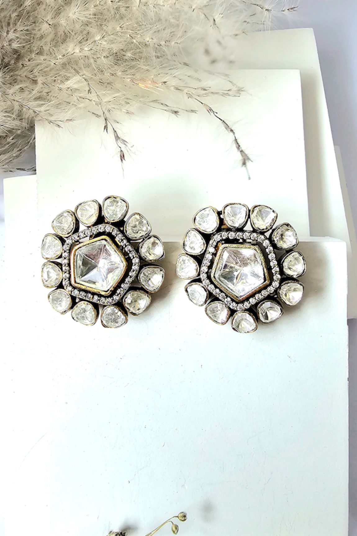 The Bling Girll Polki Diamond Stone Studs