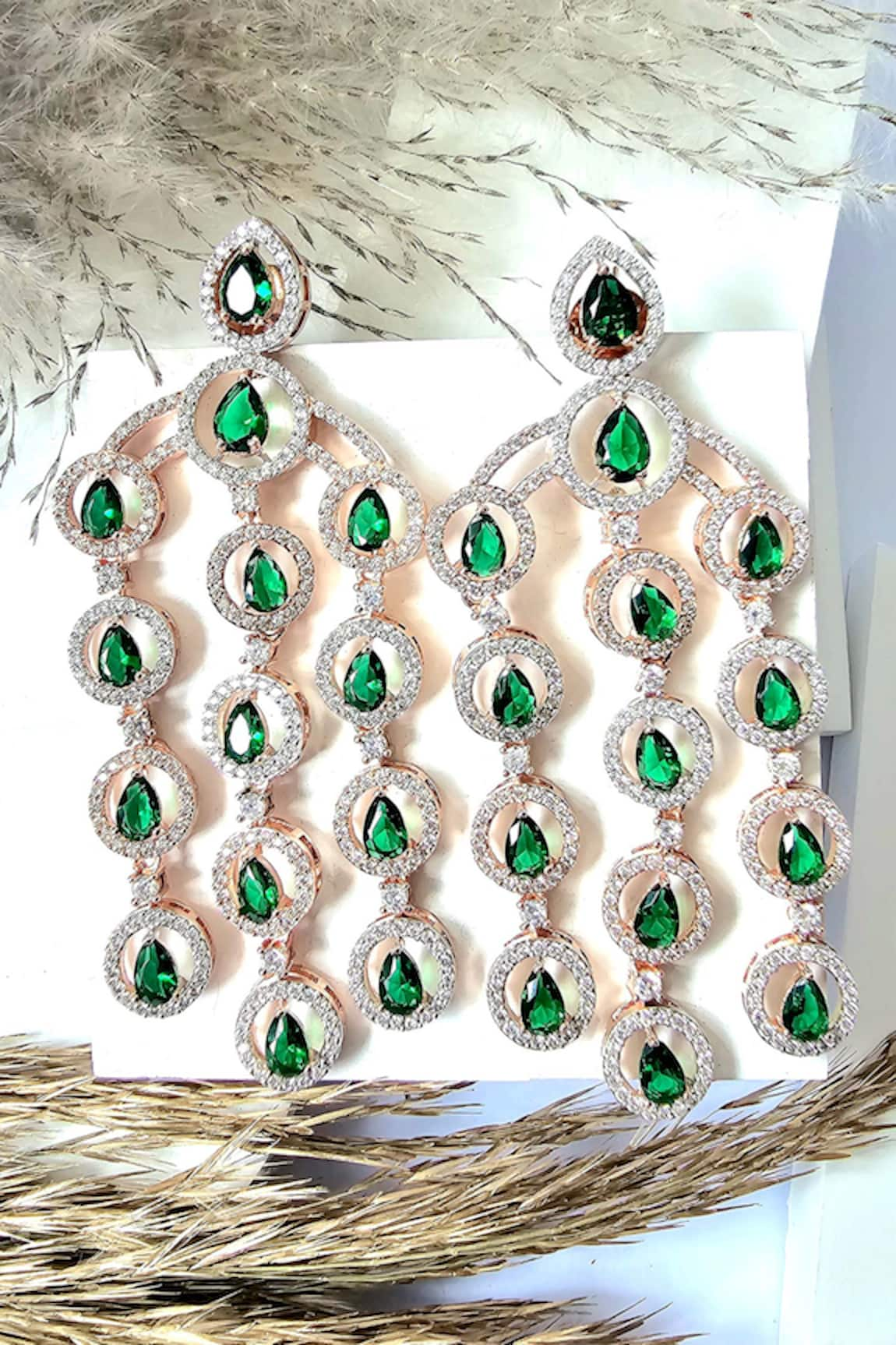 The Bling Girll Cubic Zirconia Embellished Water Drop Earrings