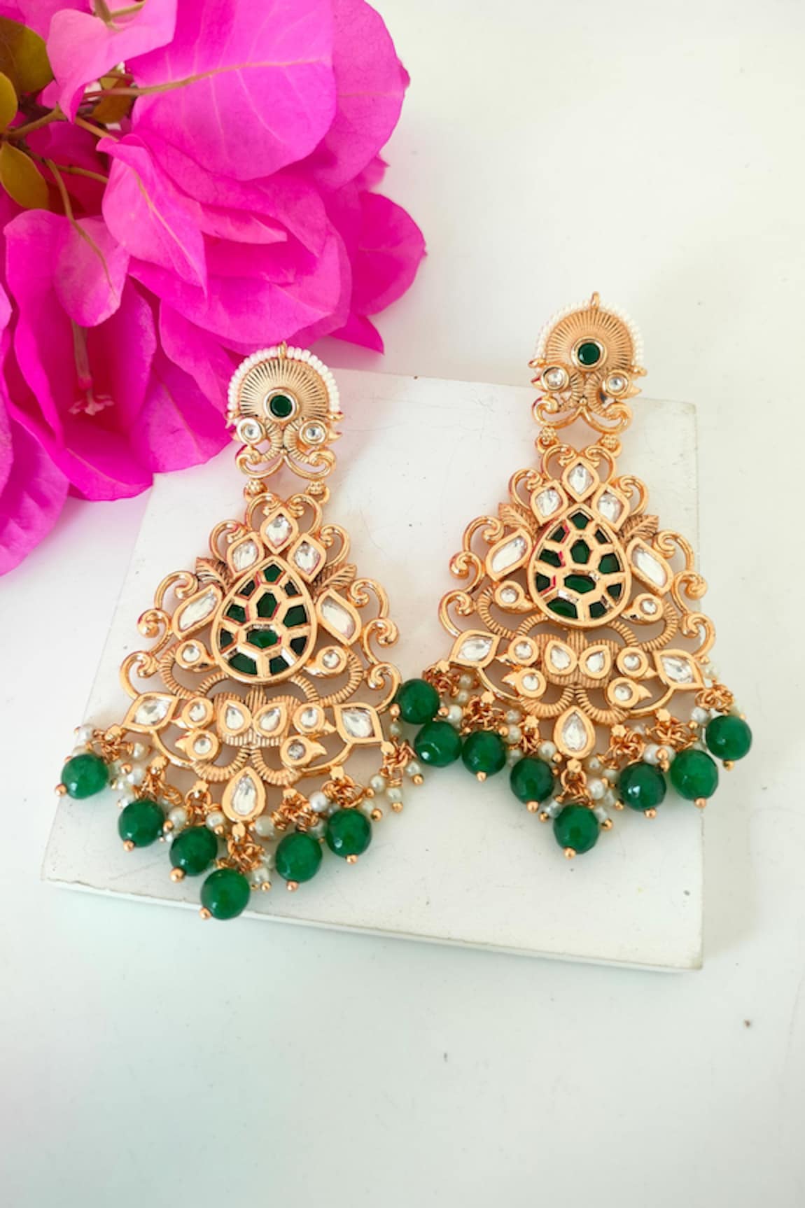 The Bling Girll Kundan & Bead Embellished Earrings