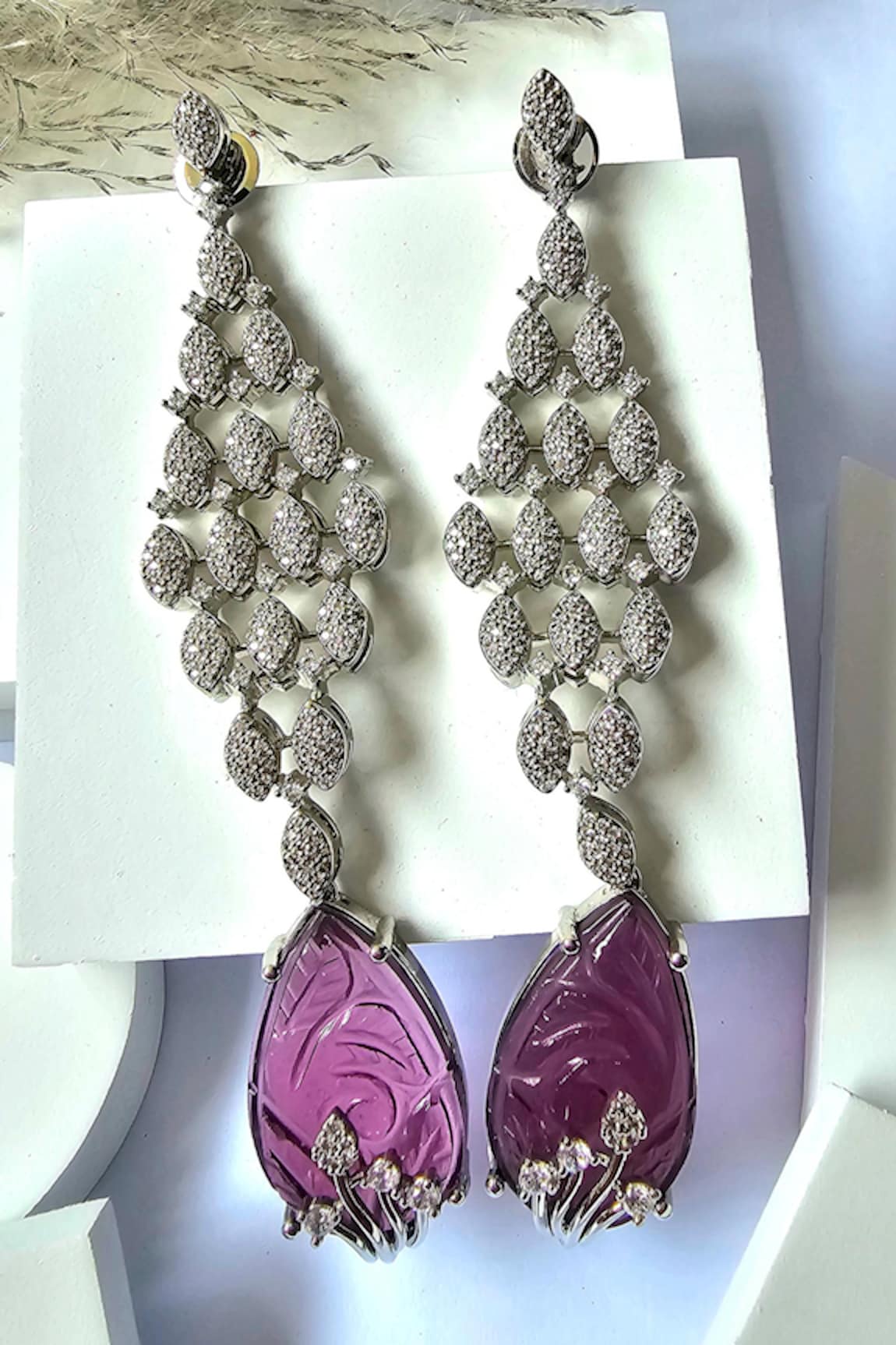 The Bling Girll Stone Embellished Dangler Earrings