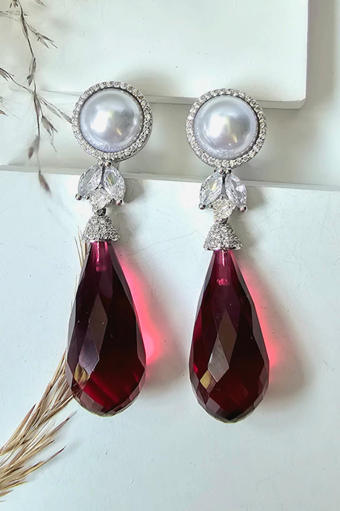 The Bling Girll Crystal Stone Water Drop Earrings