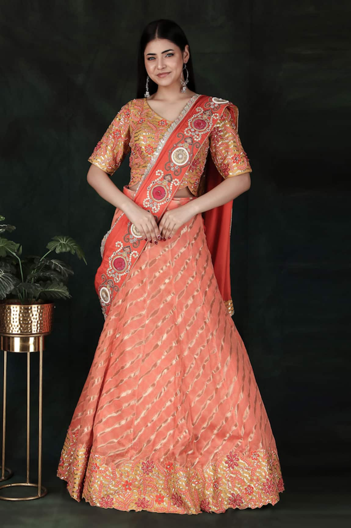 Jalwa by Nidhi Kejriwal Embroidered Lehenga Saree With Blouse