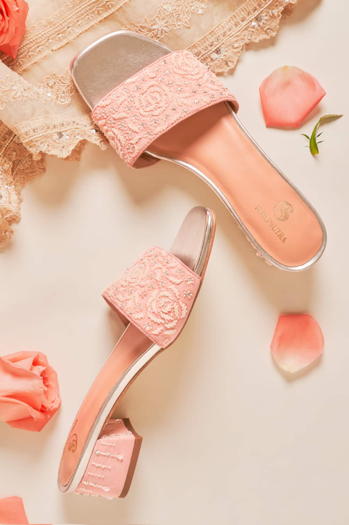 Shilpsutra Rosy Pearl Embellished Heels