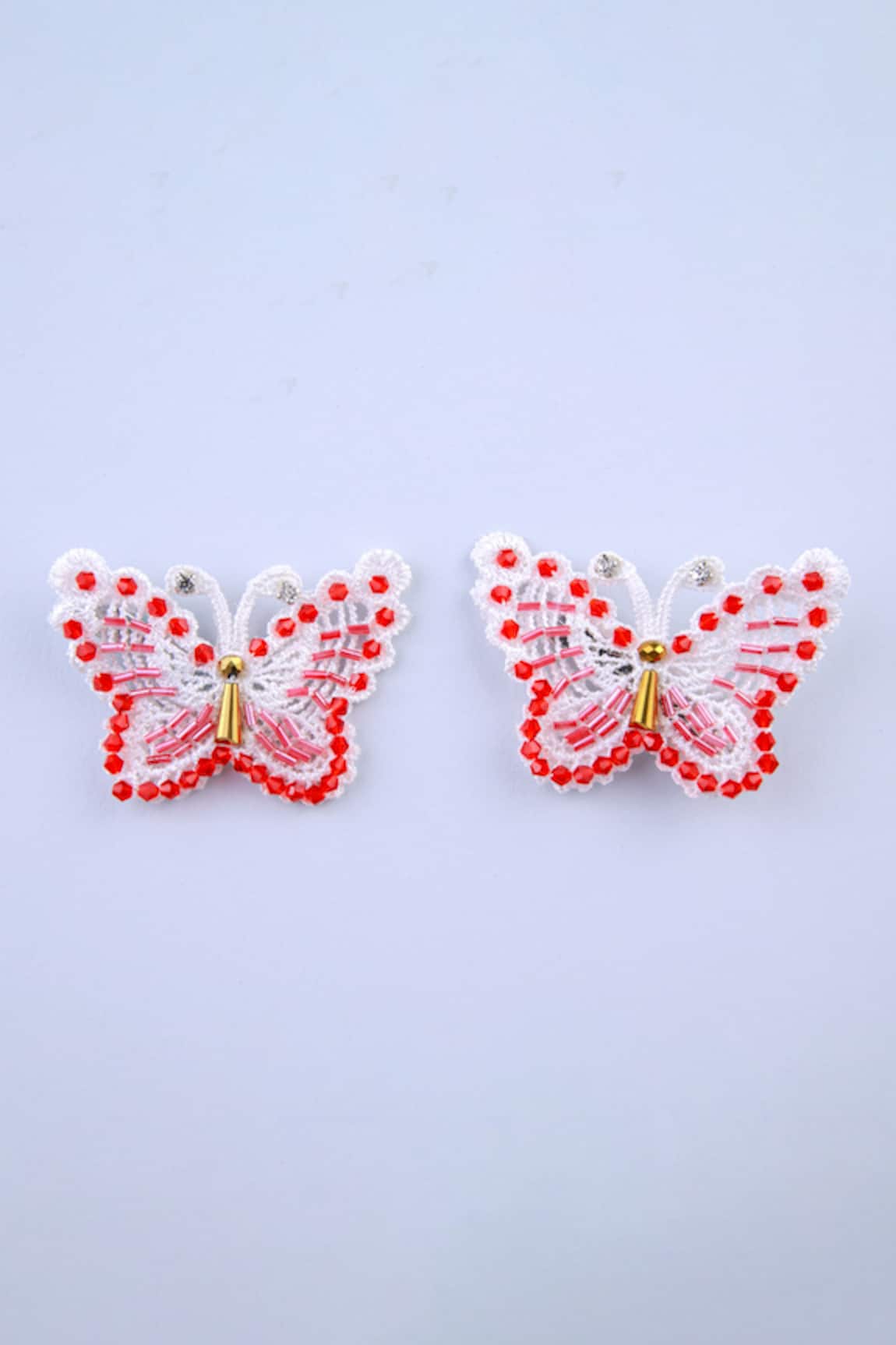 Choko Butterfly Beaded Ornamented 2 Pcs Hair Clips