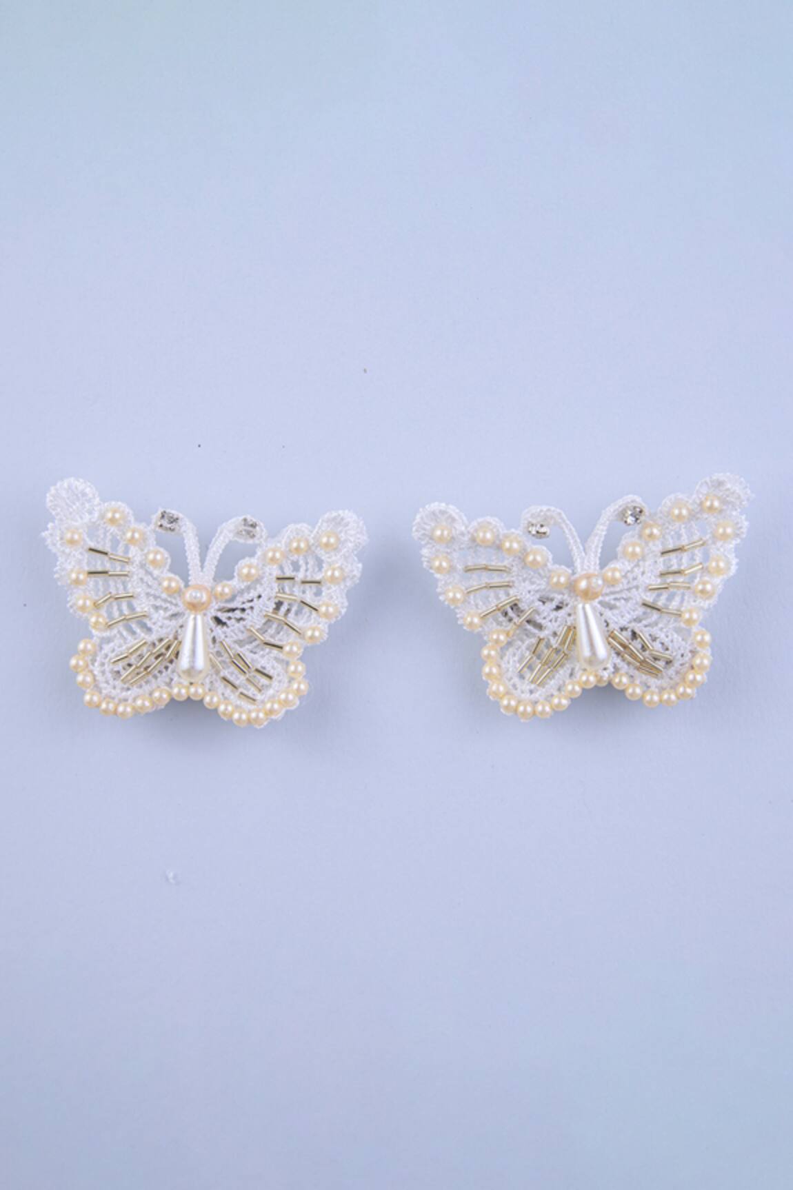 Choko Butterfly Pearl Work 2 Pcs Hair Clips