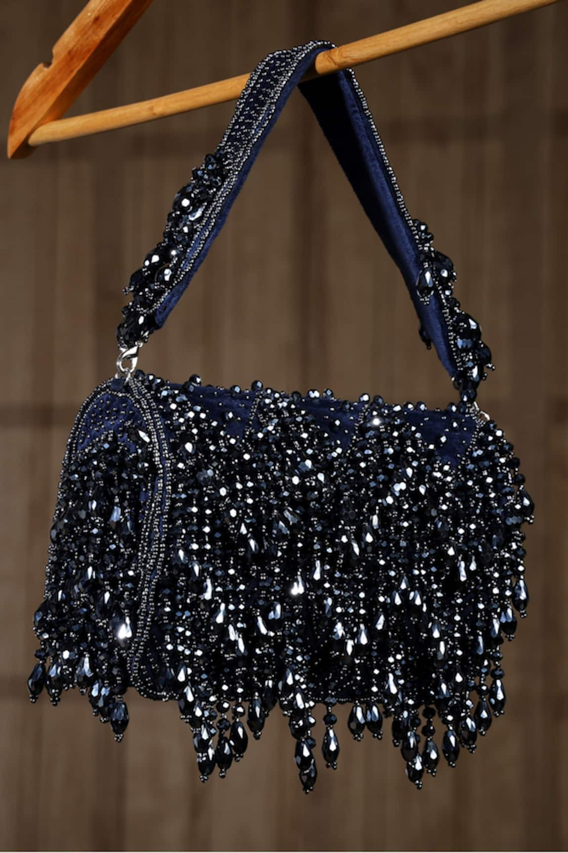 House of Webhin Crystal Embellished Flap Bag