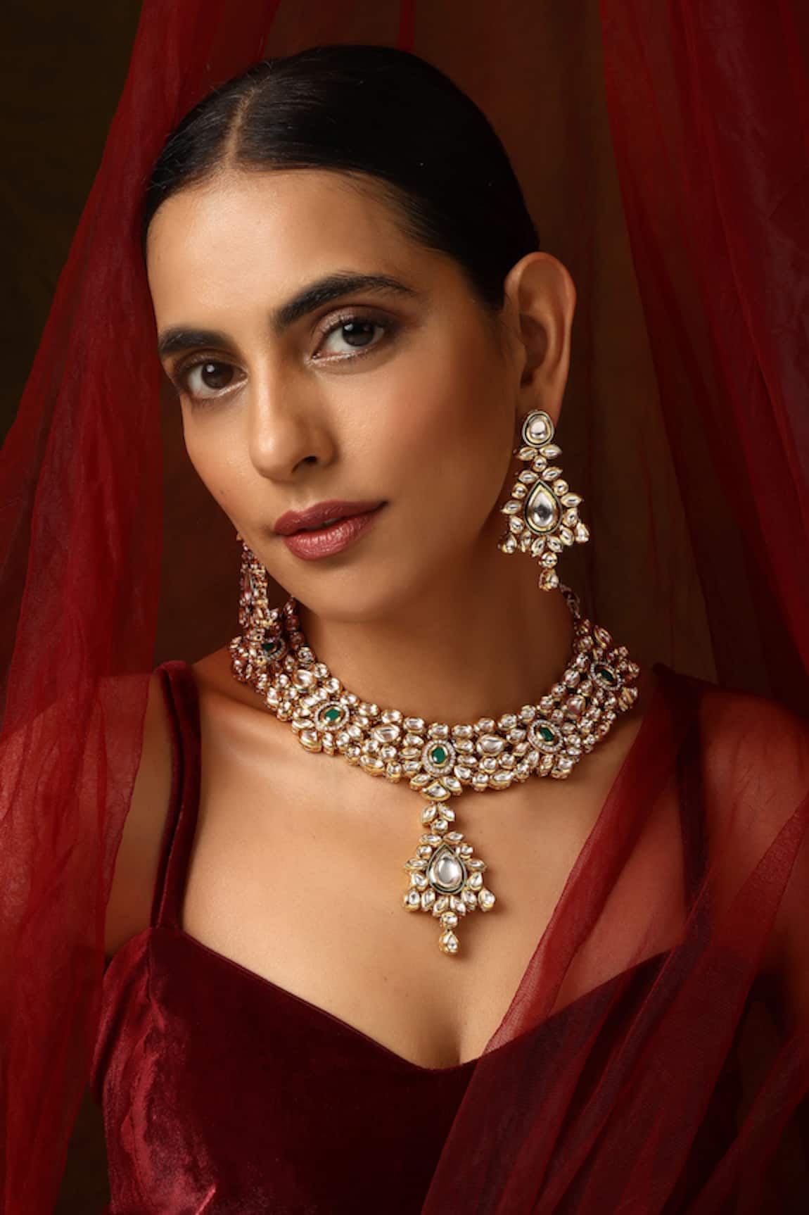 Swabhimann Kundan Studded Necklace Set 