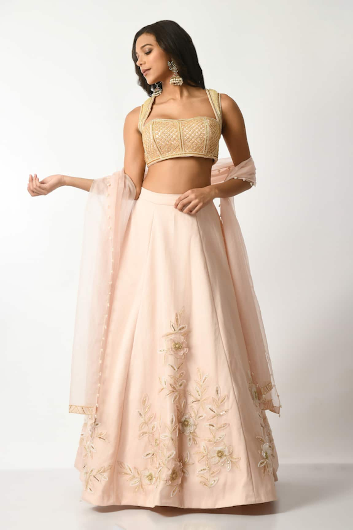 Salt and Spring Floral Applique Lehenga Set