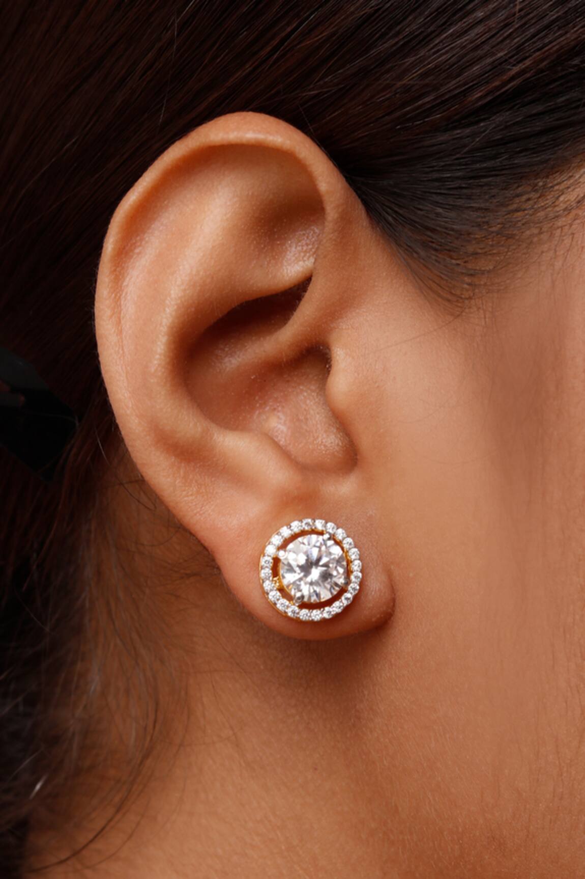 Sica Jewellery Cubic Zirconia Studded Earrings 