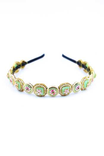 Foot Fuel Crystal Studded Brooch Hairband 