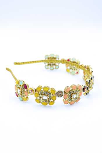 Foot Fuel Crystal Studded Brooch Hairband 