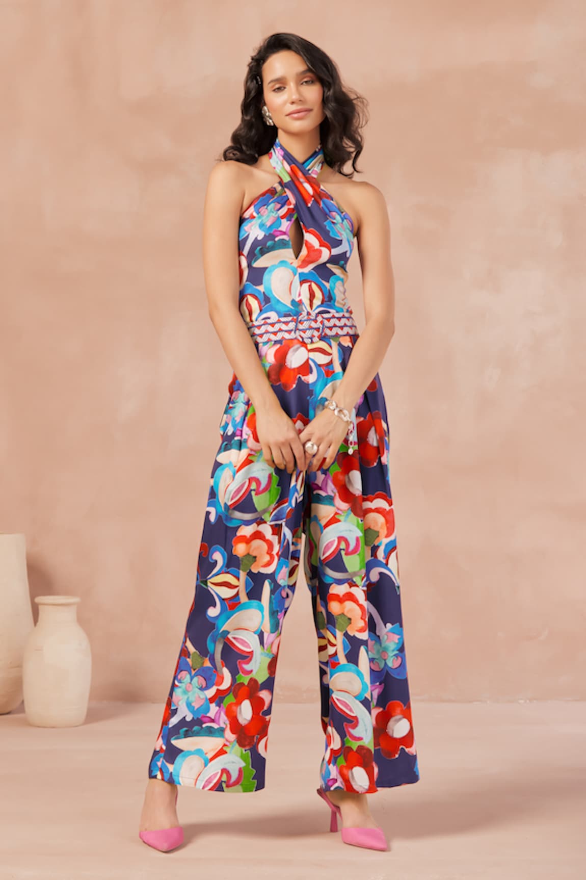 NOIB Paloma Lotus Print Jumpsuit