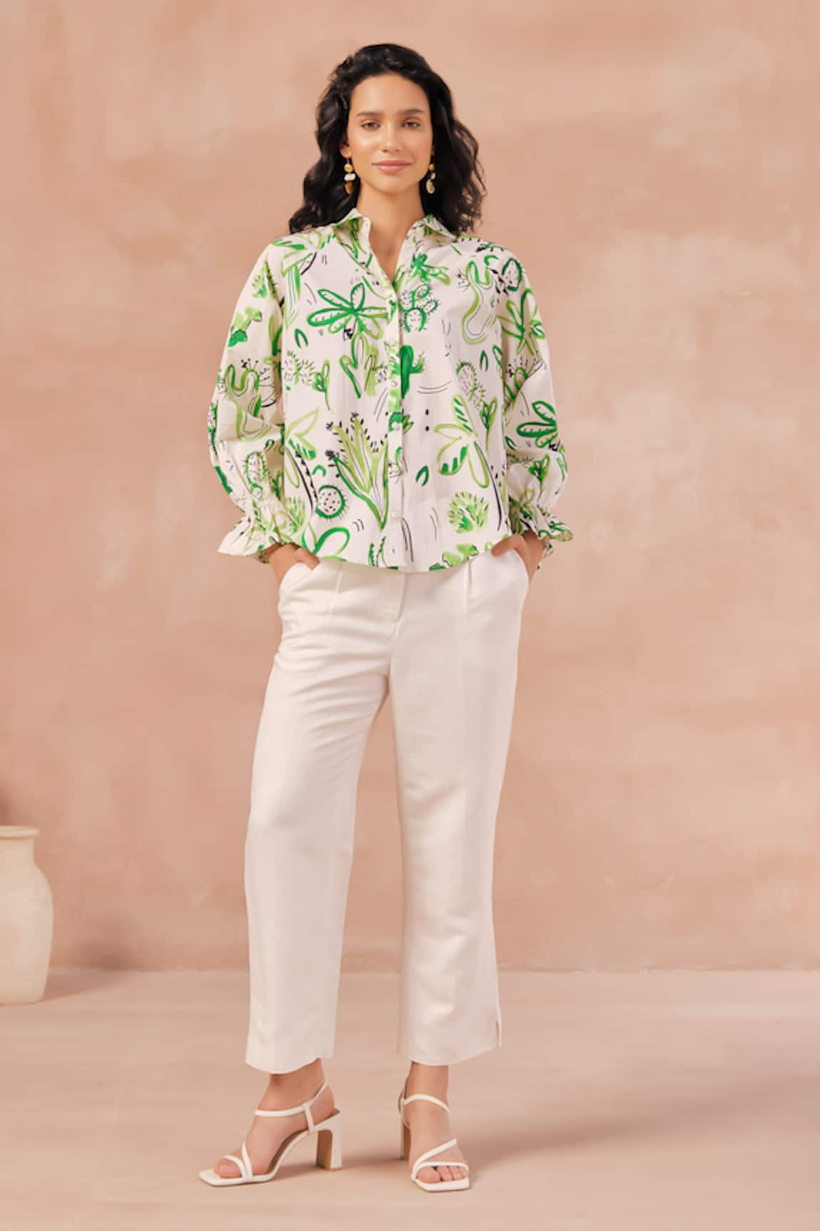 NOIB Aria Cactus Print Shirt