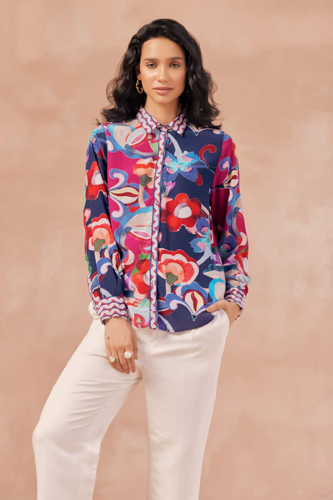 NOIB Elise Lotus Print Shirt