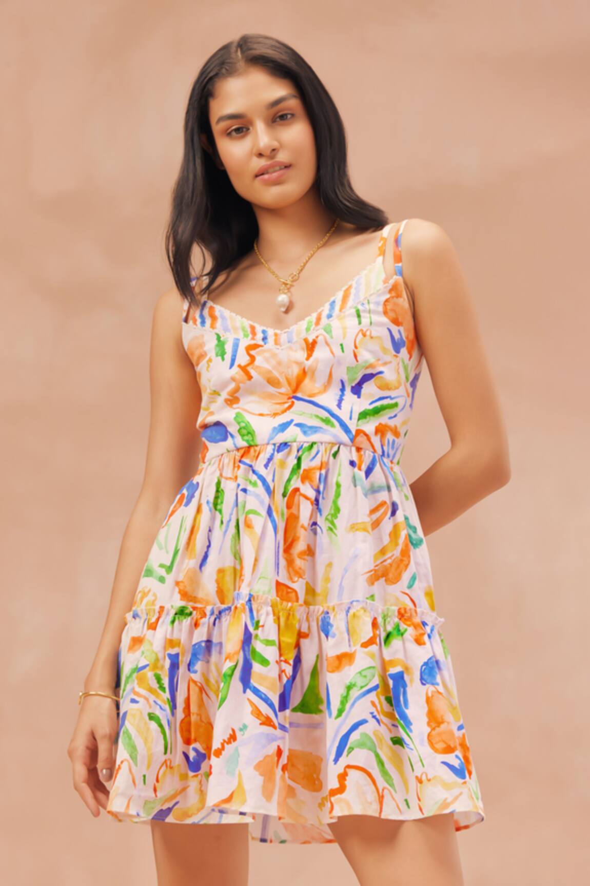 Noib Gabriela Printed Skater Mini Dress 