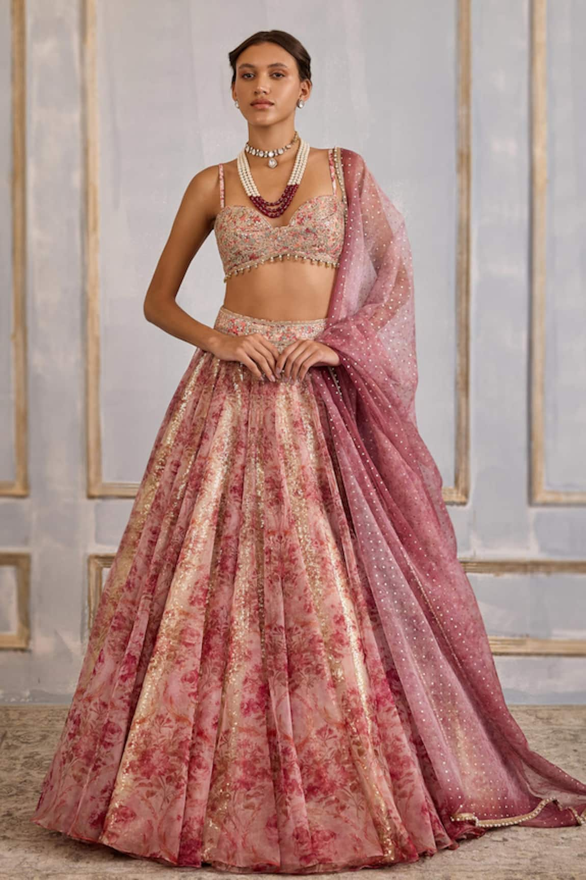 Cedar & Pine Floral Print Lehenga Set