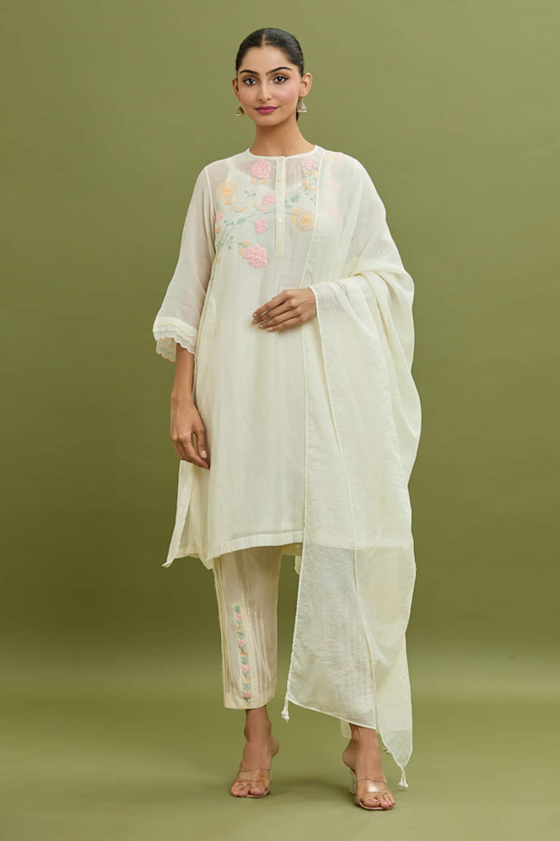 Jyoti Bansal Dori Floral Embroidered Kurta Set