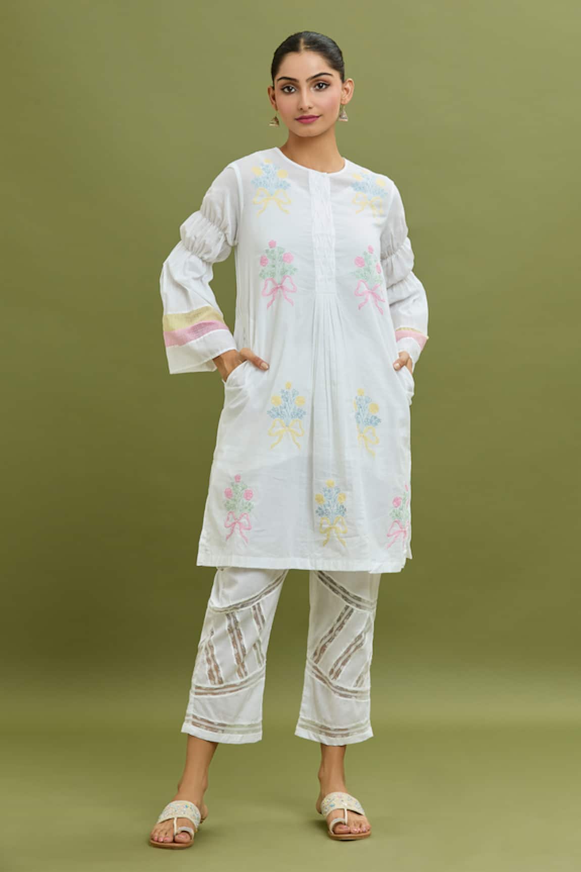 Jyoti Bansal Cotton Embroidered Kurta & Pant Set