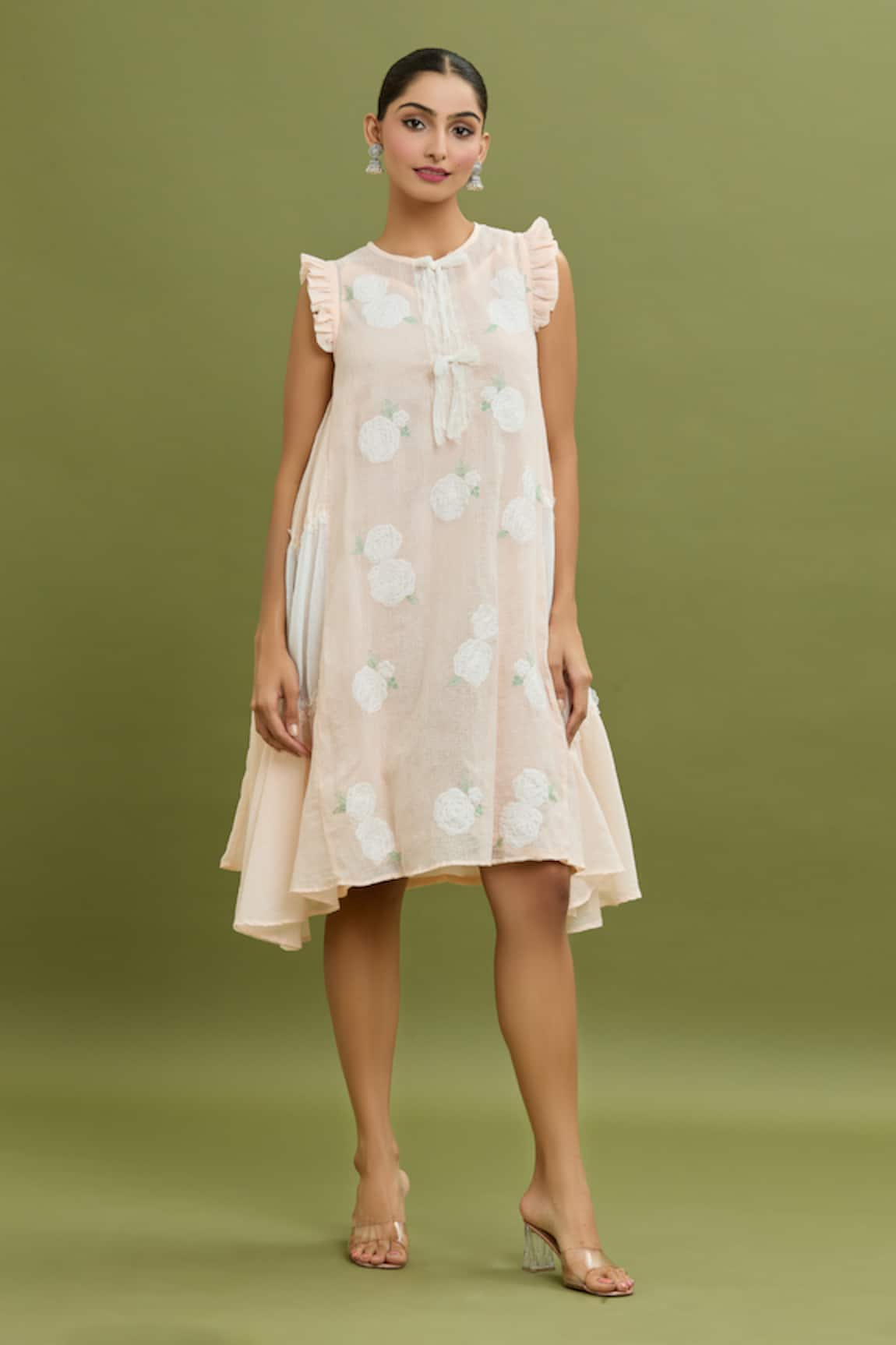 Jyoti Bansal Flower Embroidered Dress