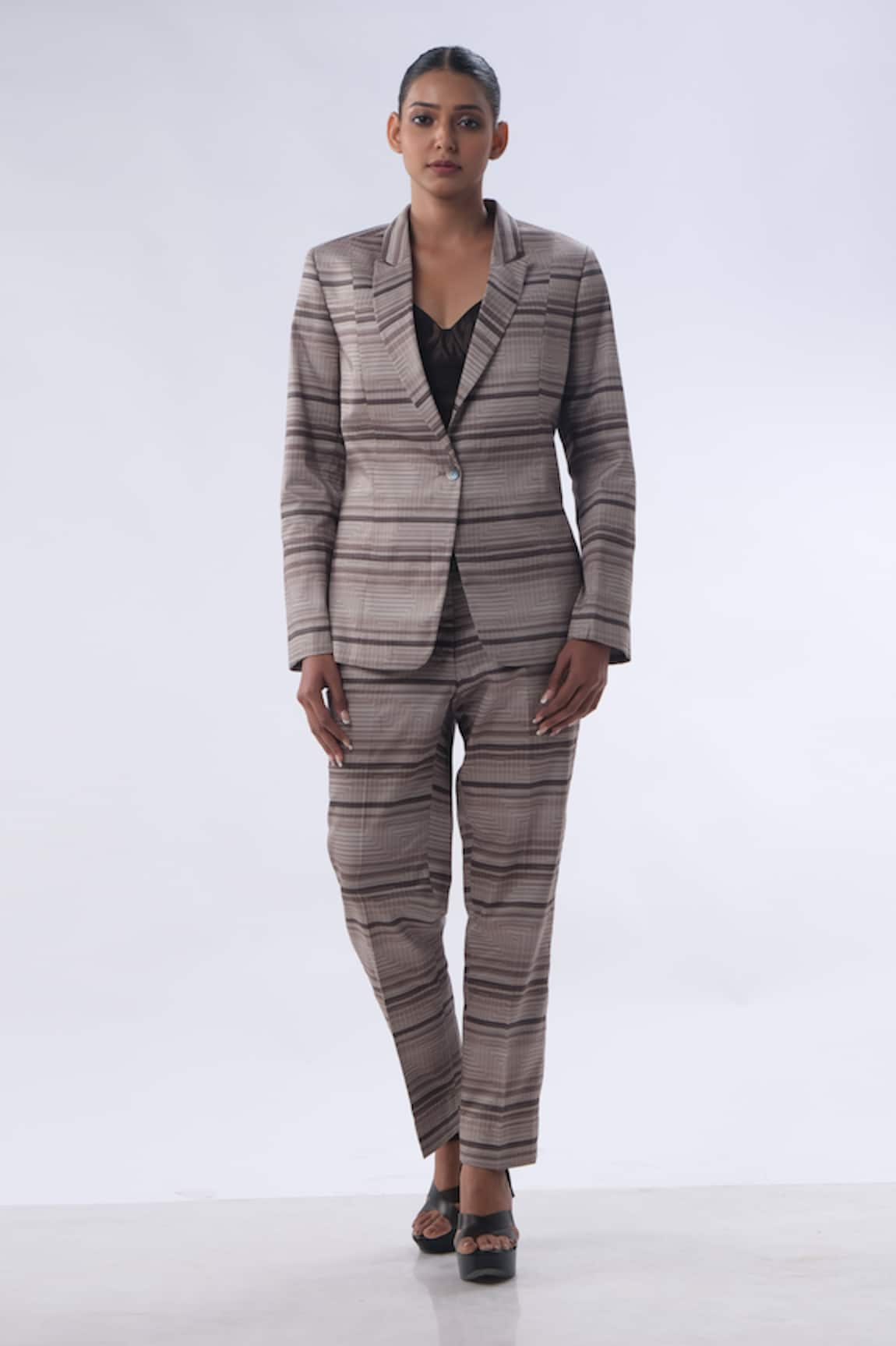 Kommal Sood Stripe Pattern Blazer With Pant