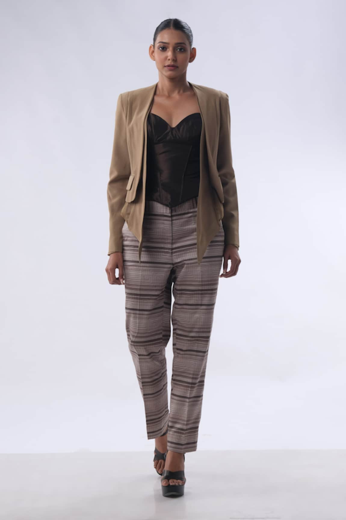 Kommal Sood Solid Double Layered Jacket With Trouser