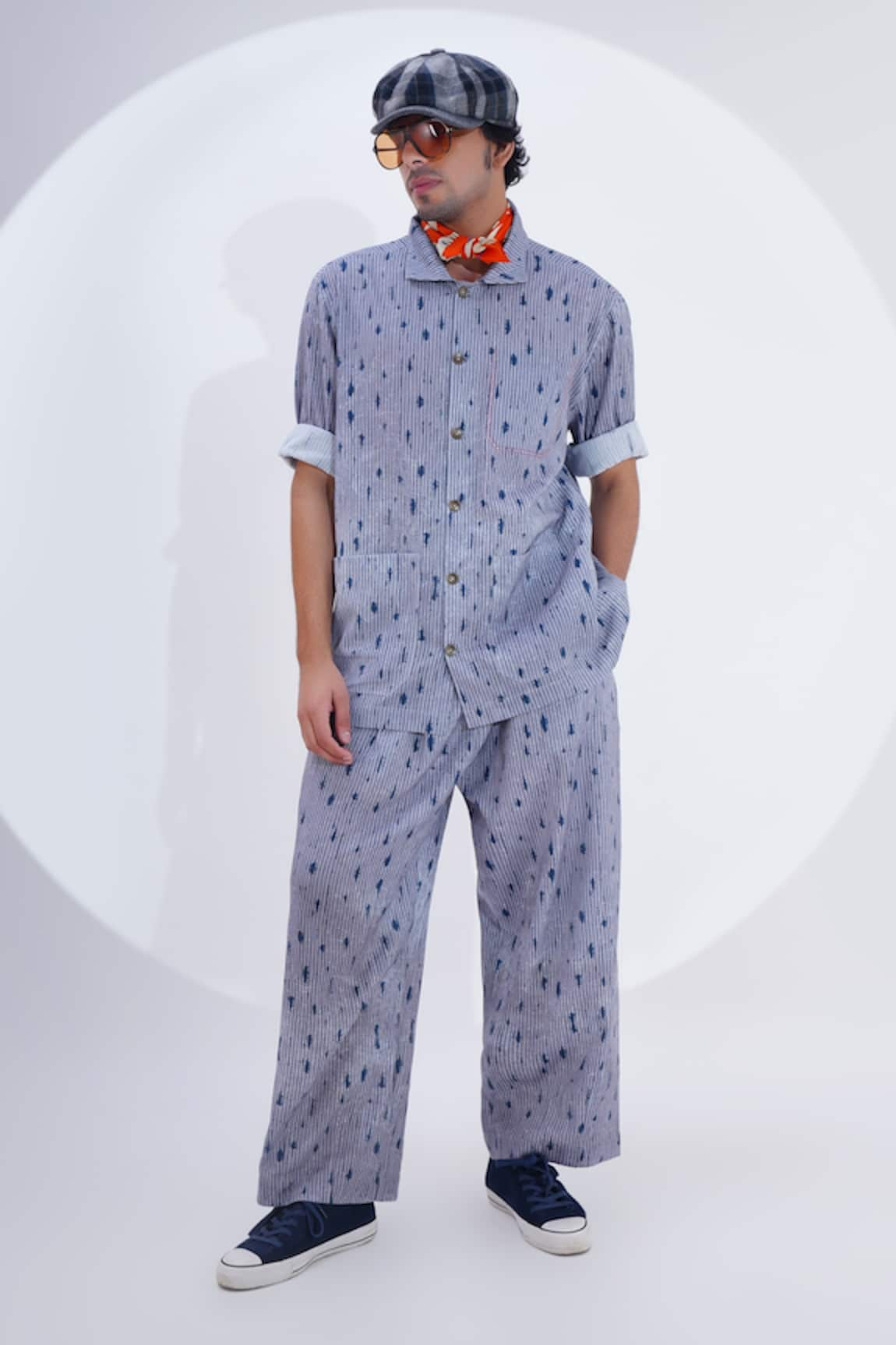 Jajaabor Abstract Geometric Print Shirt With Pant