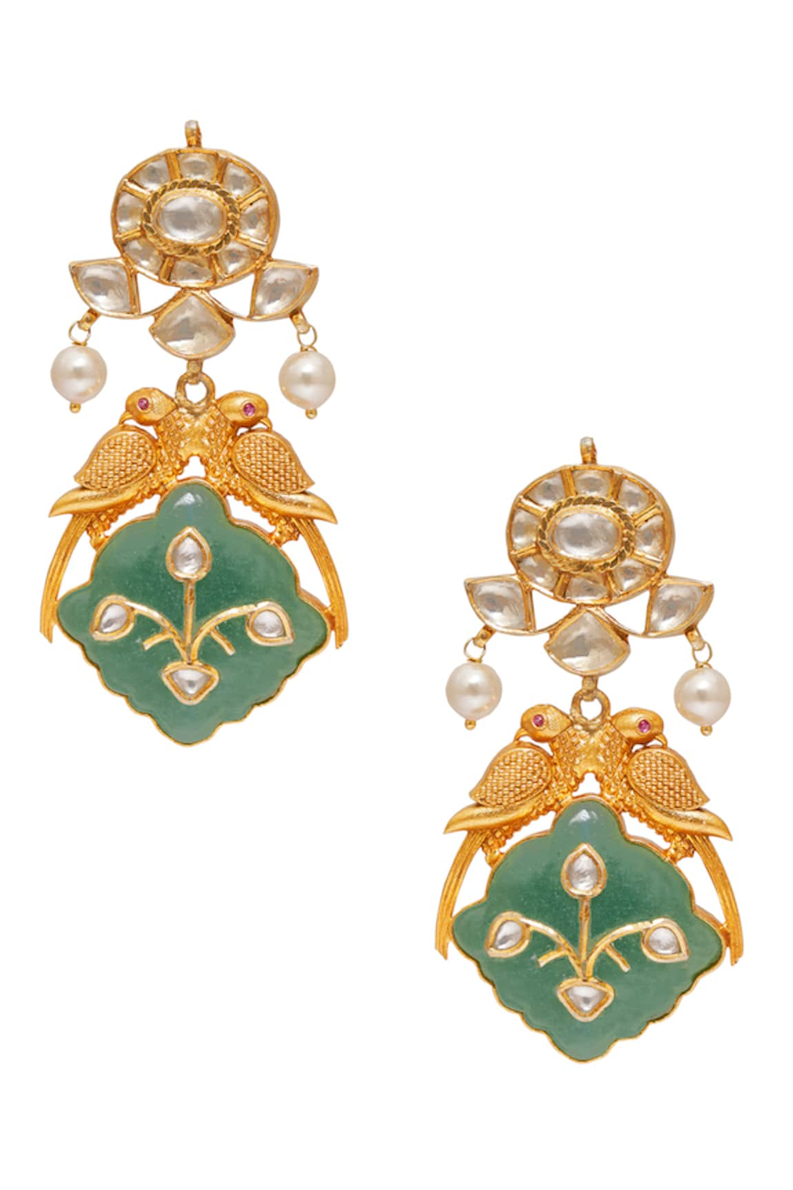 Anita Dongre Ballad Of Birds Zircon & Freshwater Pearl Earrings