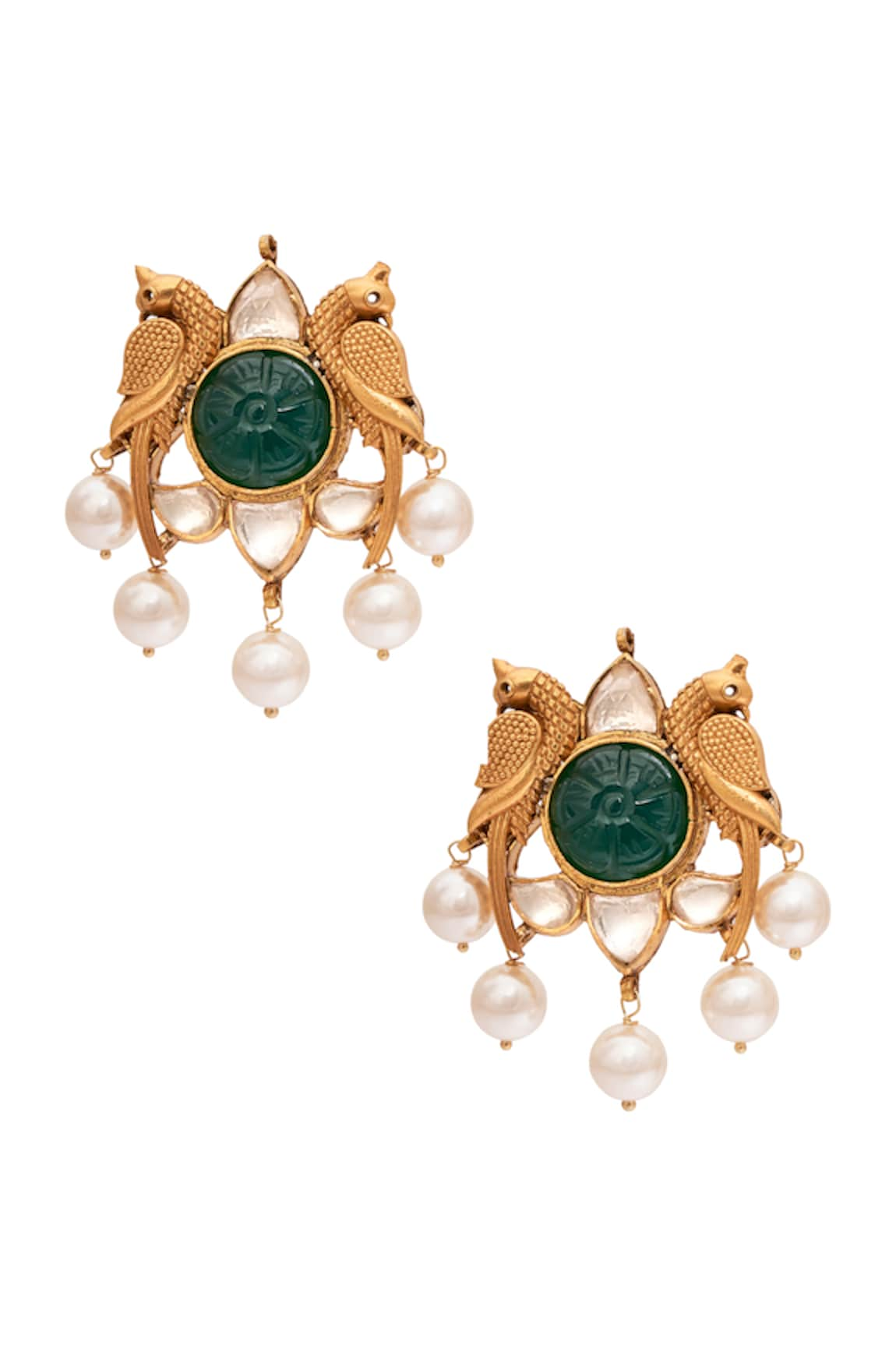 Anita Dongre Mayil Zircon & Onyx Stone Embellished Earrings