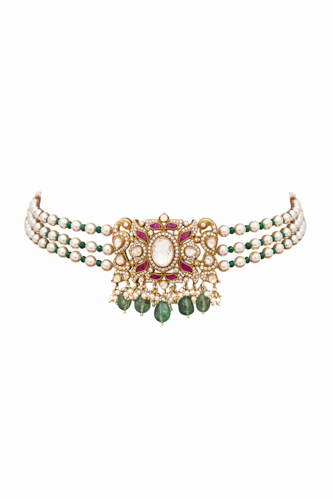 Anita Dongre Evander Flourite & Pearl Embellished Choker Necklace