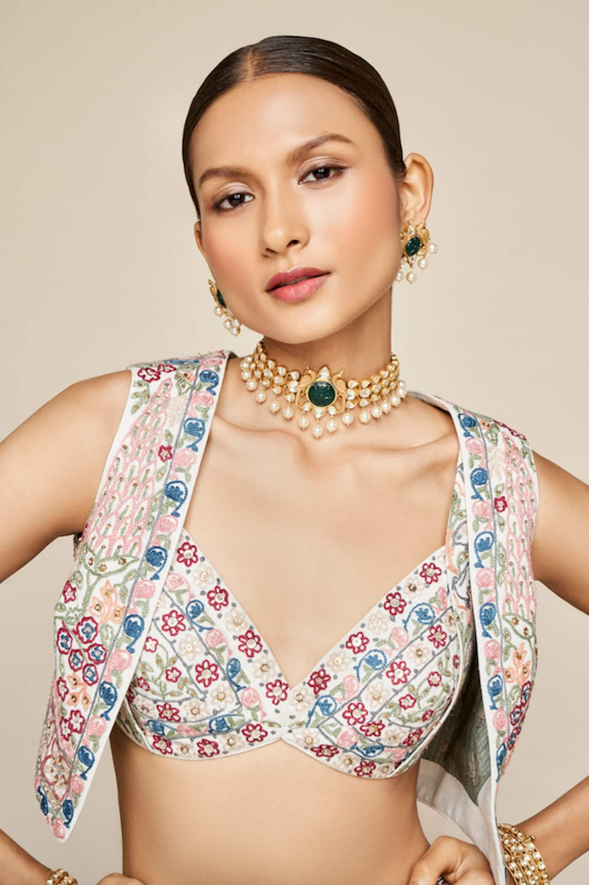 Anita Dongre Mayil Onyx & Zircon Embedded Necklace