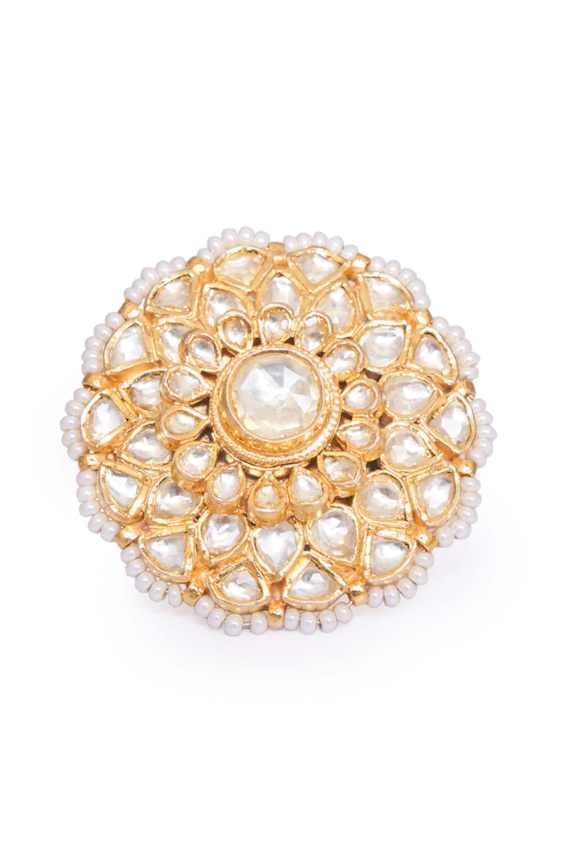 Anita Dongre Pariza Zircon & Freshwater Pearl Embellished Ring