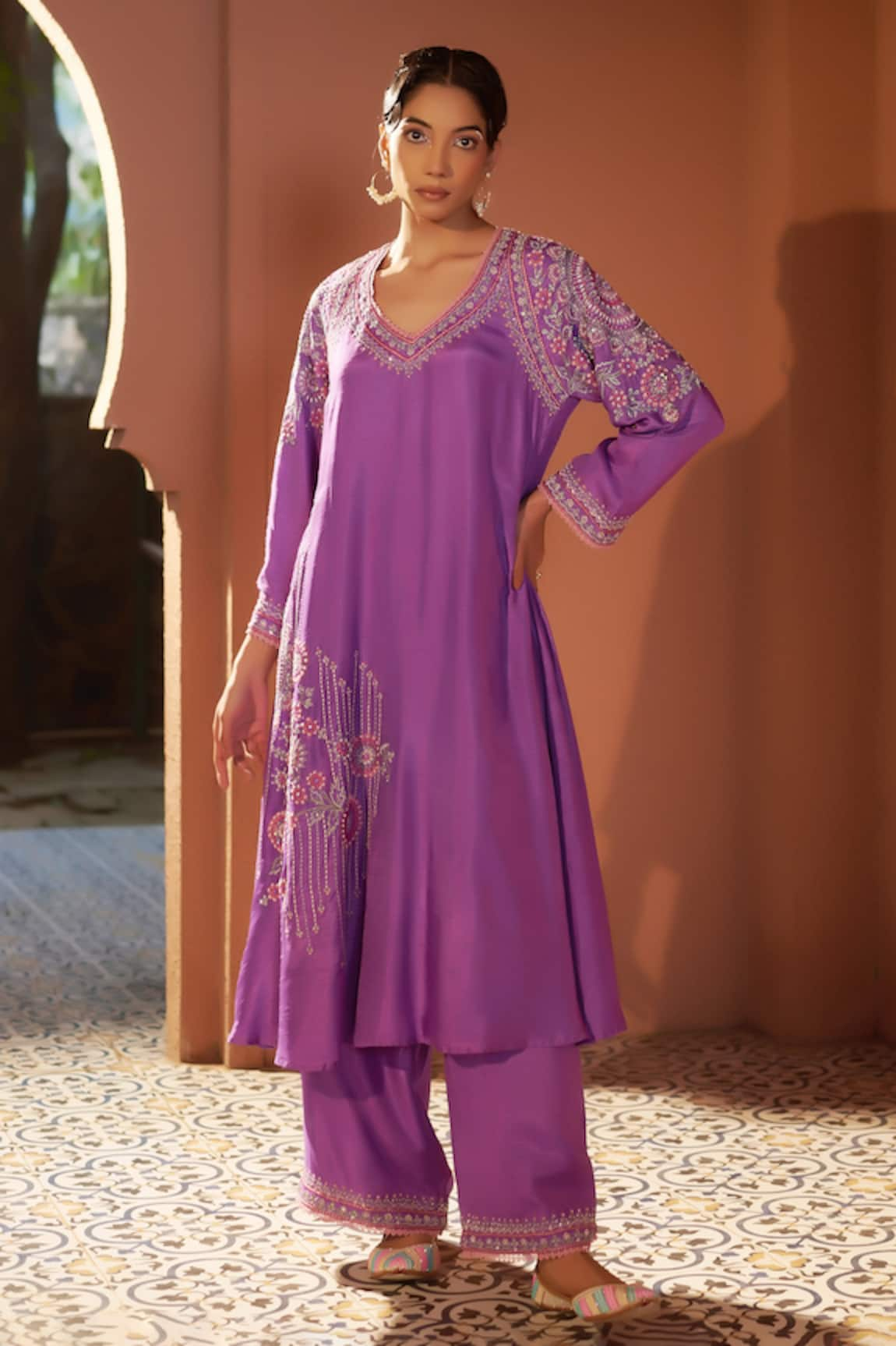 Sonia Khatri Pankhudi Floral Embroidered Kurta With Palazzo