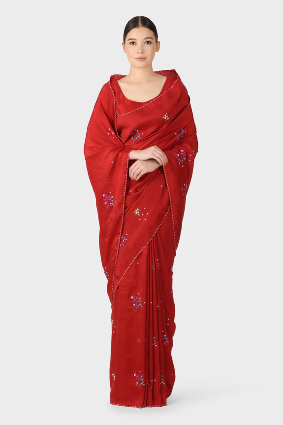 Laite Floral Resham Hand Embroidered Saree 