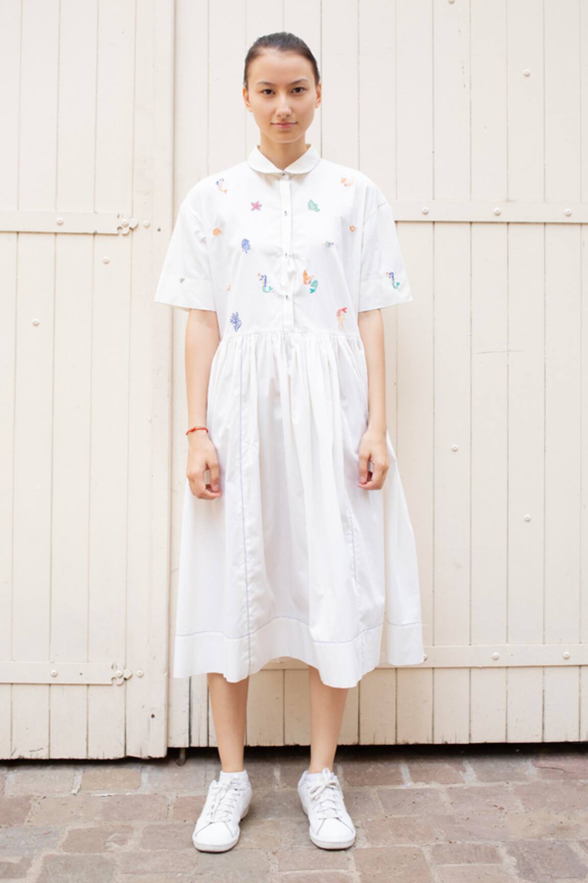 Laite Cleo Mermaid Pattern Embroidered Dress