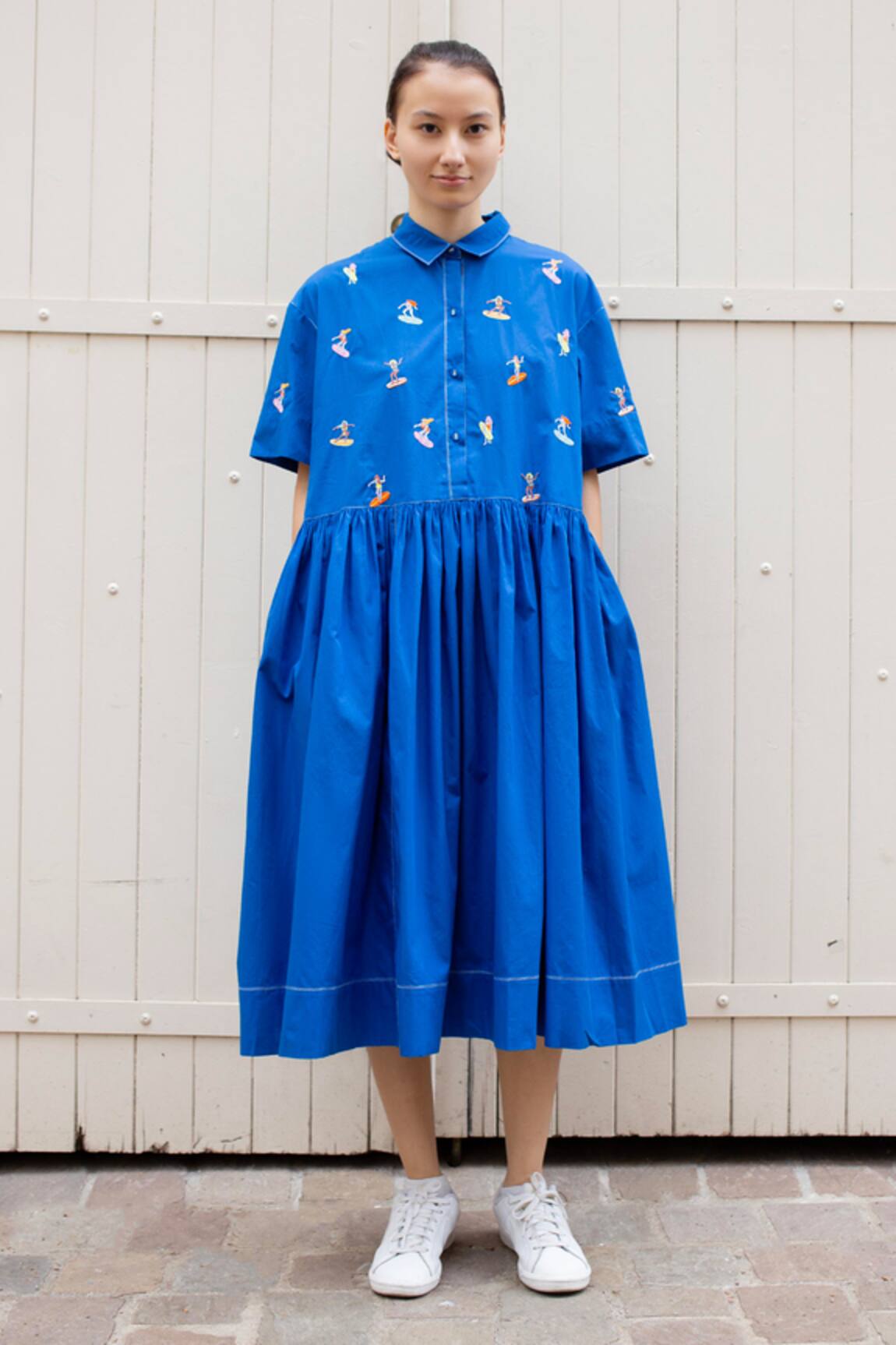 Laite Cleo Surfer Pattern Embroidered Dress