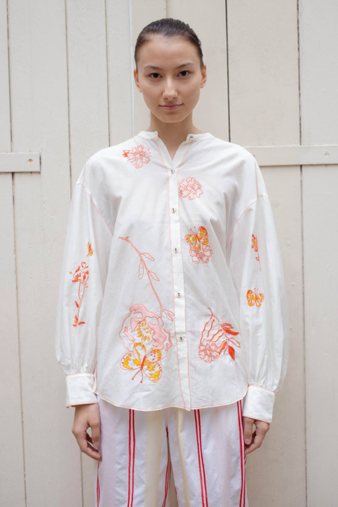 Laite Calm Butterfly Embroidered Shirt
