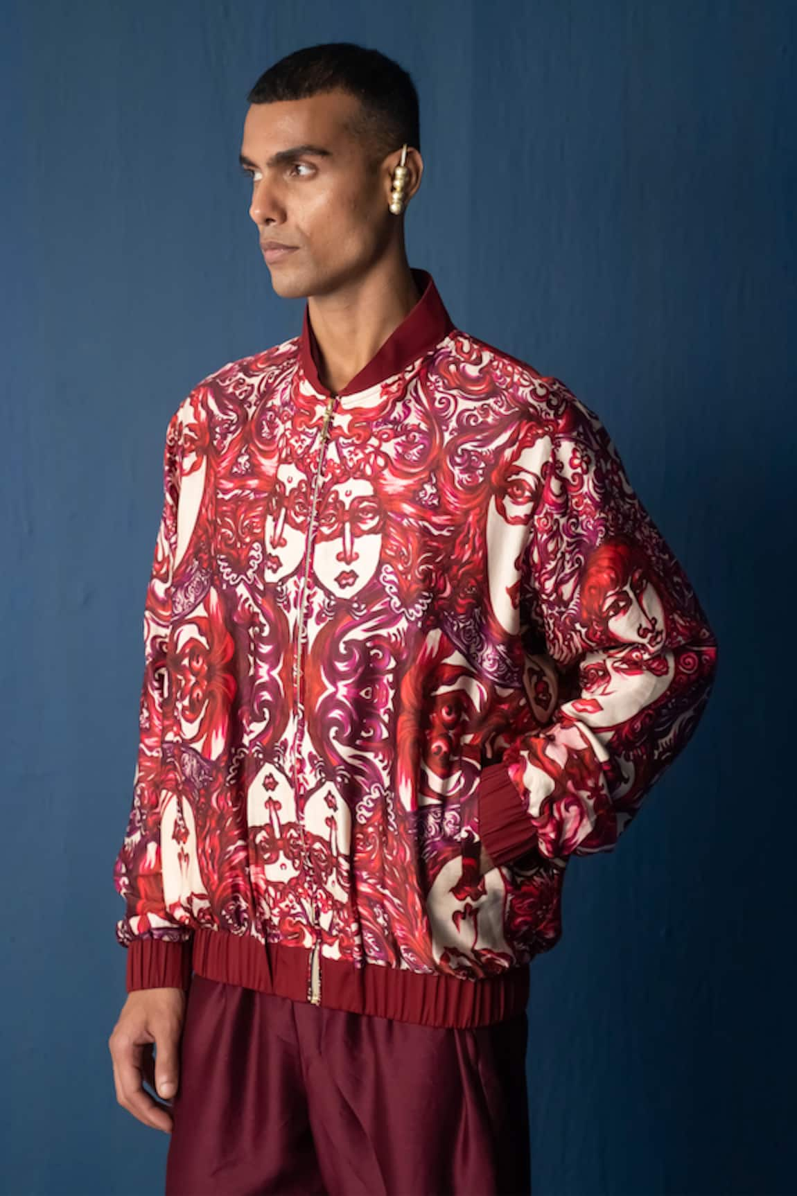 Whencut Goddamn Abstract Pattern Bomber Jacket